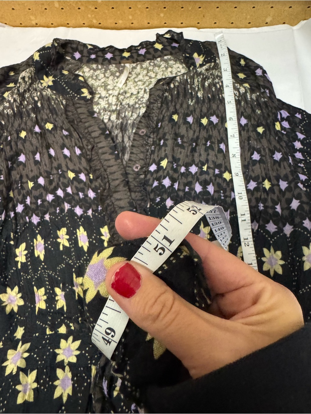Free People Rare Feelings Black Floral Fringe Tie Ruffled Maxi Dress Boho Size L - Picture 13 of 13
